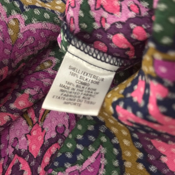 Milly Jewel Tones Multi Color Print Blouse Purple Silk Top Size 6 NWOT - Picture 4 of 9